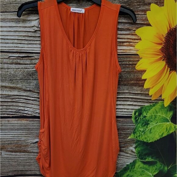 SmallShow Women's Sleeveless Blouse Medium orange/salmon Pre-owned - Picture 1 of 4